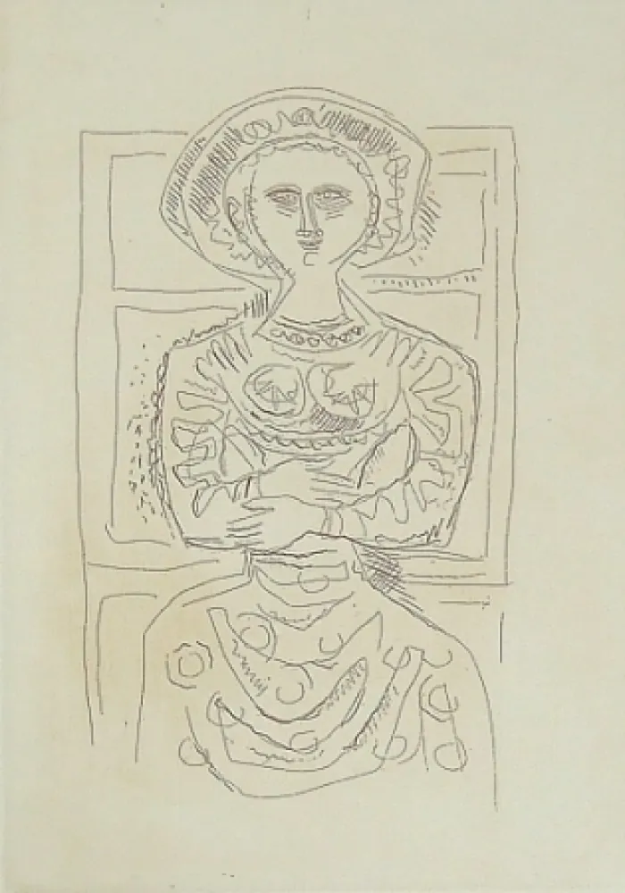 Ets En Aquatint Campigli - Donna seduta