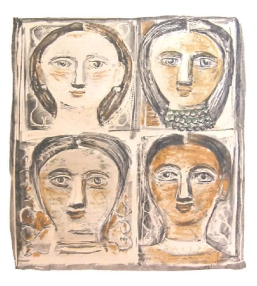 Lithografie Campigli - Quattro teste