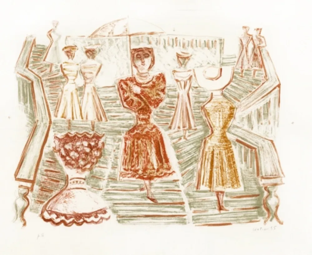 Lithografie Campigli - Scalinata