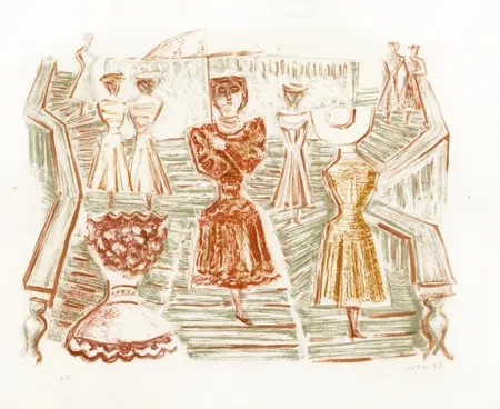 Lithografie Campigli - Scalinata