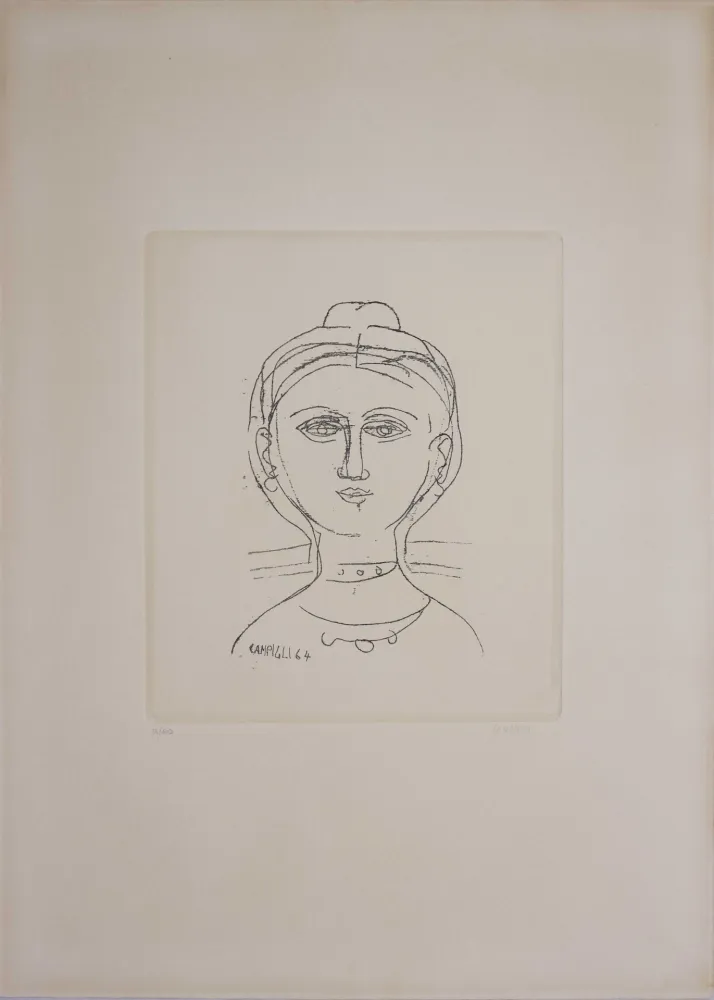 Gravure Campigli - Volto femminile
