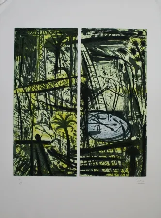 Ets En Aquatint Cane - Palmes