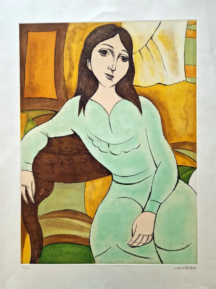 Ets En Aquatint Cantatore - Ragazza