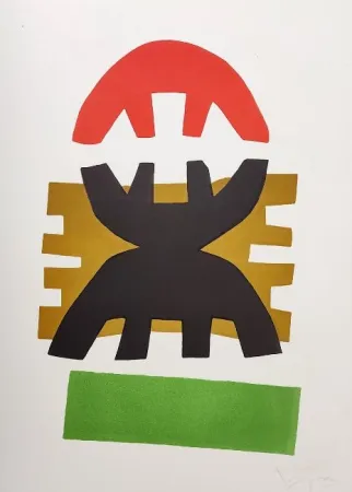 Lithografie Capogrossi - Biglietto di auguri per la Galerie im Erker