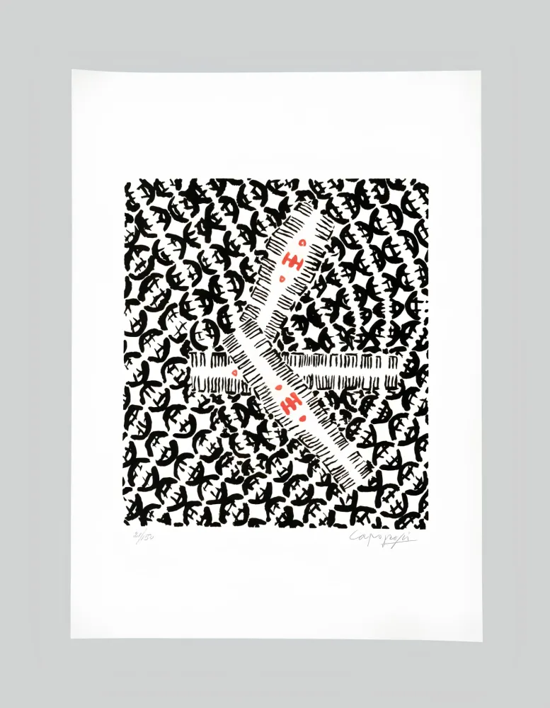 Lithografie Capogrossi - Giuseppe capogrossi (1900–1972) - Lithography on Fabriano paper - 1957