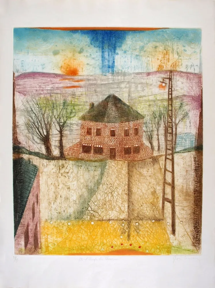 Ets En Aquatint Carcan - A l'angle du chemin