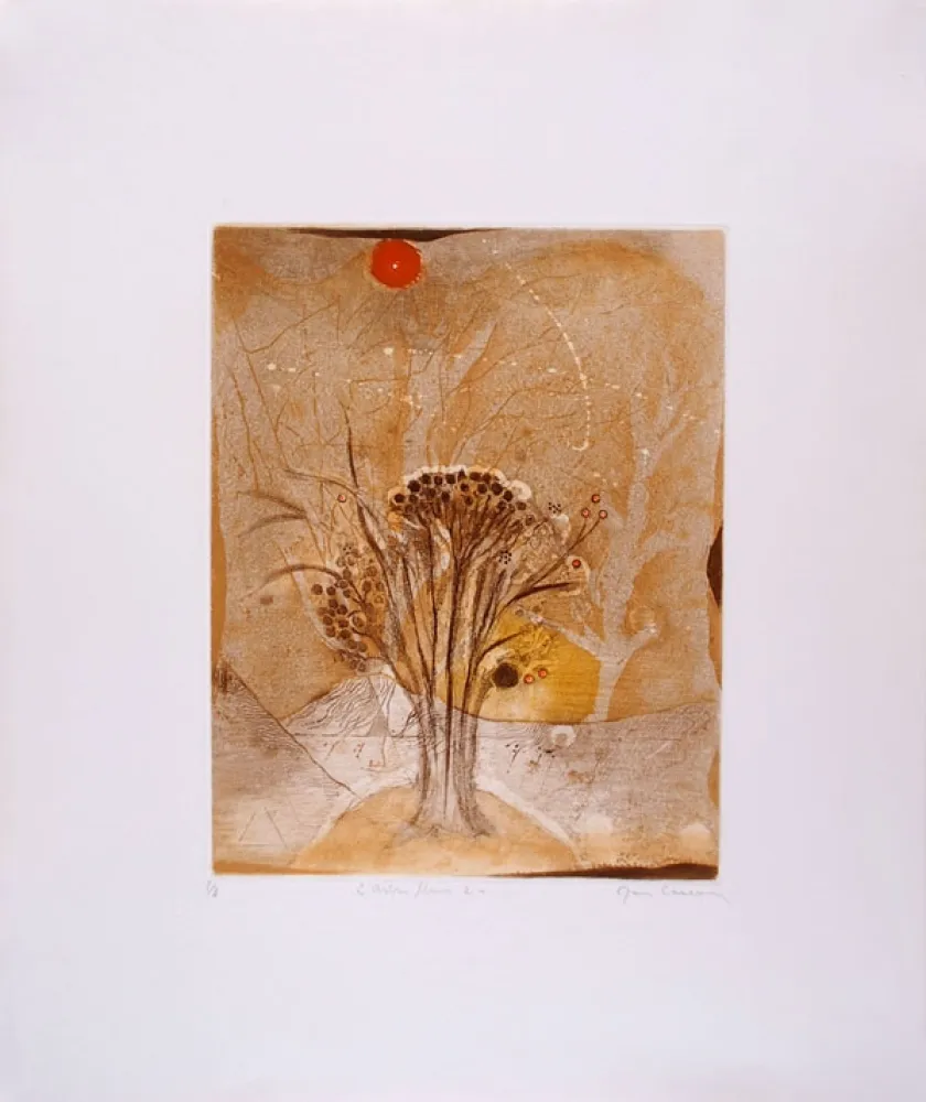 Ets En Aquatint Carcan - L'arbre fleur 2 (Receuil : Les arbres en vacances)