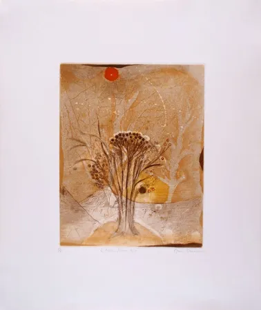 Ets En Aquatint Carcan - L'arbre fleur 2 (Receuil : Les arbres en vacances)