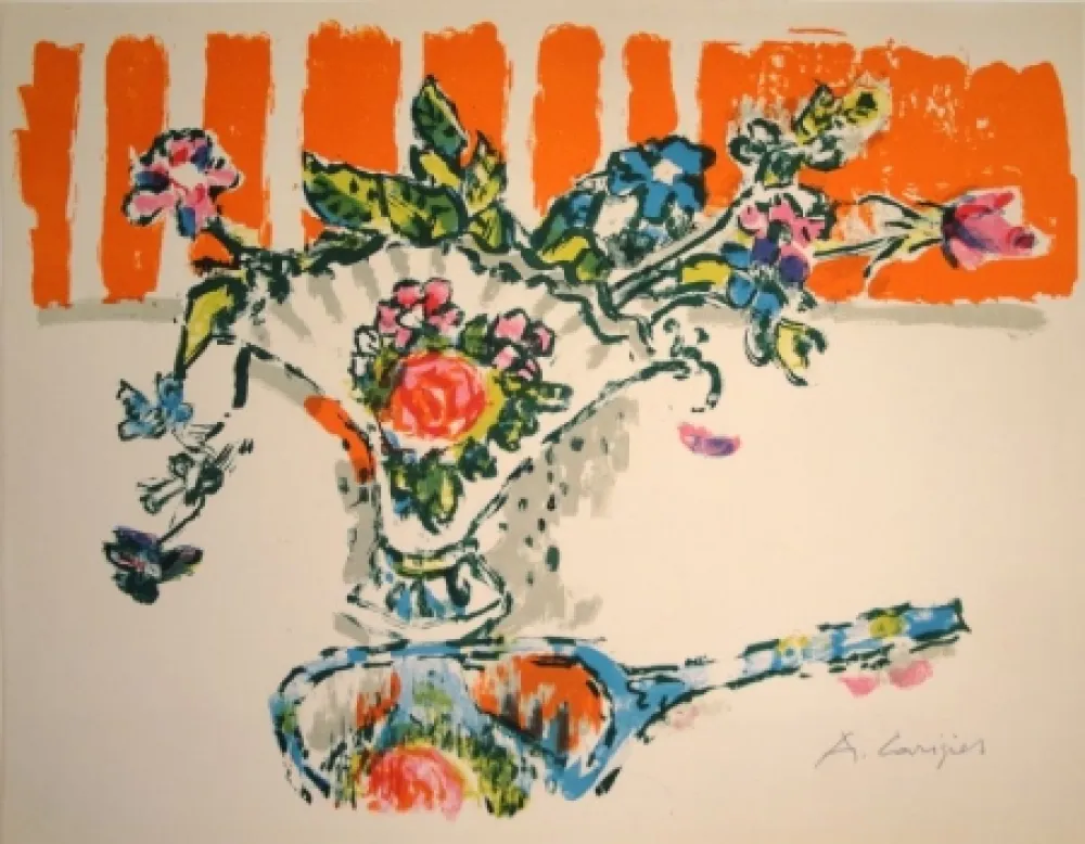 Lithografie Carigiet - (Handspiegel vor Blumenvase