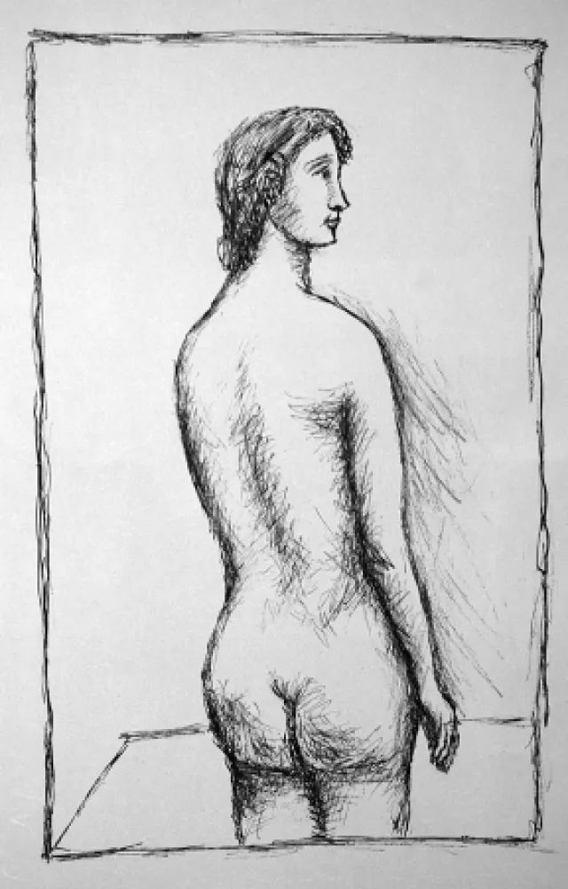 Lithografie Carra - Nudo di schiena