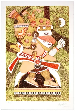 Lithografie Carrasco Bretón - Tezcatlipoca
