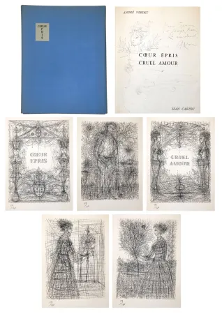 Geïllustreerd Boek Carzou - André VERDET Coeur épris, cruel amour. Pointes sèches originales de Jean Carzou