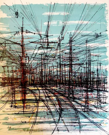 Lithografie Carzou - La voie ferrée