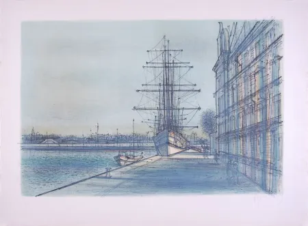 Lithografie Carzou - Le Bateau école à Venise