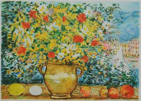 Lithografie Cascella - Vaso di fiori