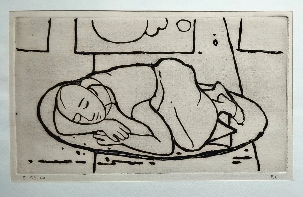 Linosnede Casorati - Figura accovacciata