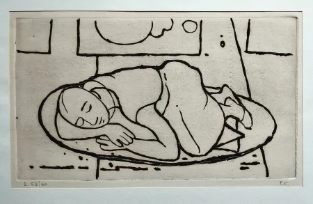 Linosnede Casorati - Figura accovacciata