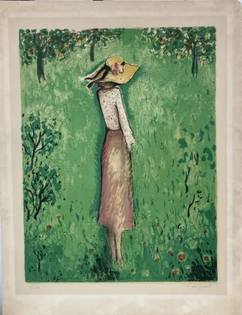 Lithografie Cassigneul  - Jean-Pierre Cassigneul (né en 1935) Les Pommiers -  1974.