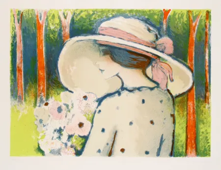 Lithografie Cassigneul  - Les Arbes Rouge