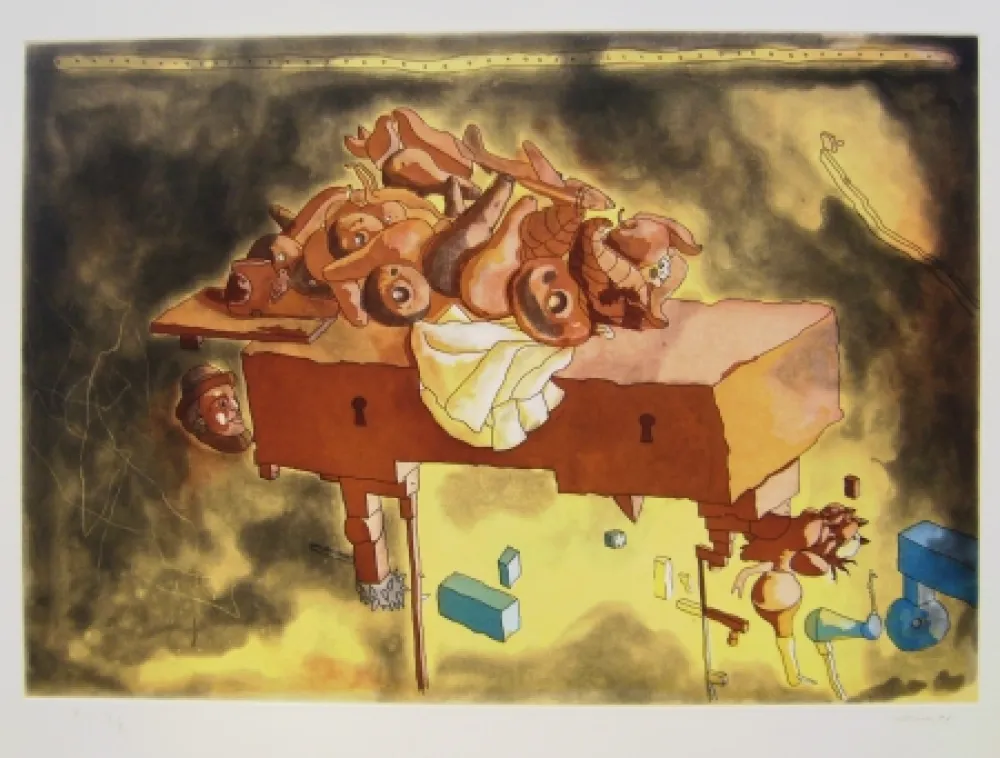 Lithografie Castillo - The Manhattan Bank