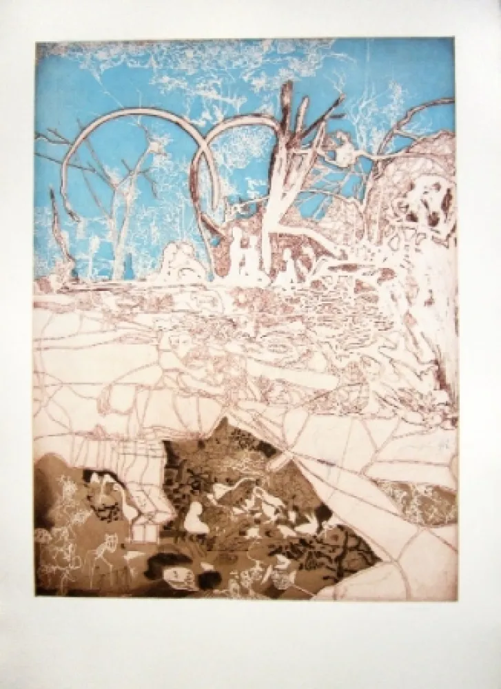 Ets En Aquatint Castillo - Tiergarten