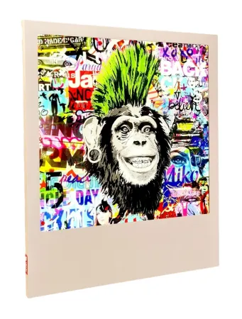 Digitale Print Catelain - Crazy Green Monkey