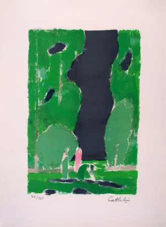 Lithografie Cathelin - Clairière à Ceylan I - Clearing in Ceylan I
