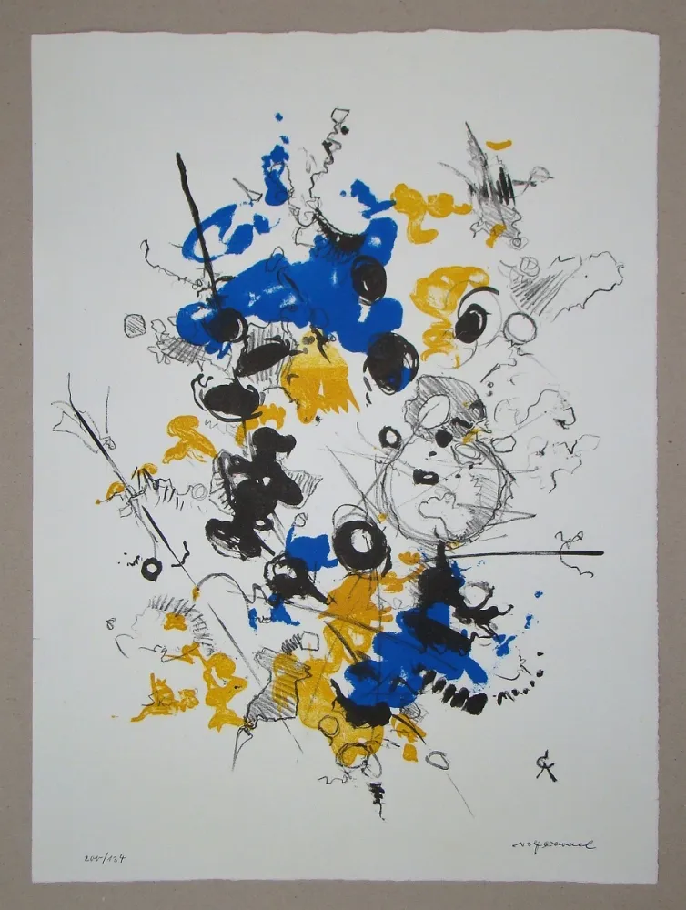 Lithografie Cavael - Abstrakte Komposition