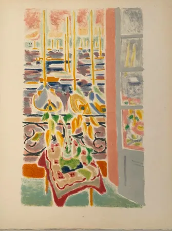 Lithografie Cavailles - Fenêtre ouverte