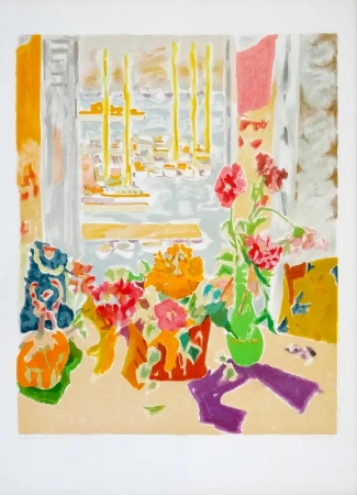 Lithografie Cavailles - Fenêtre ouverte