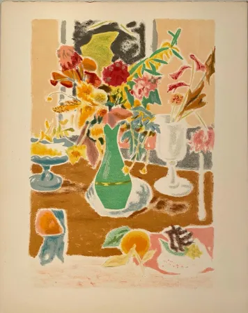 Lithografie Cavailles - Vase de fleurs