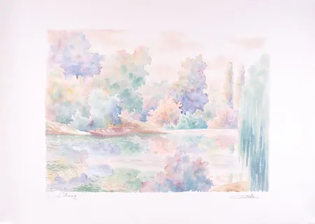 Lithografie Cavalle - L'étang