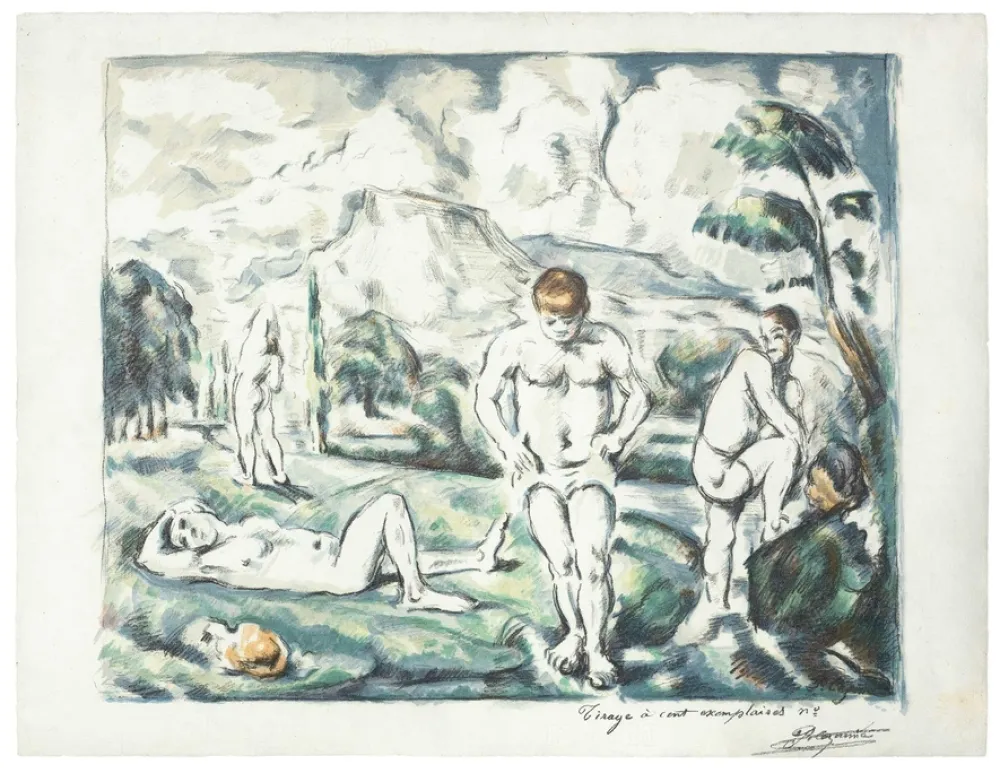 Lithografie Cezanne - Les baigneurs