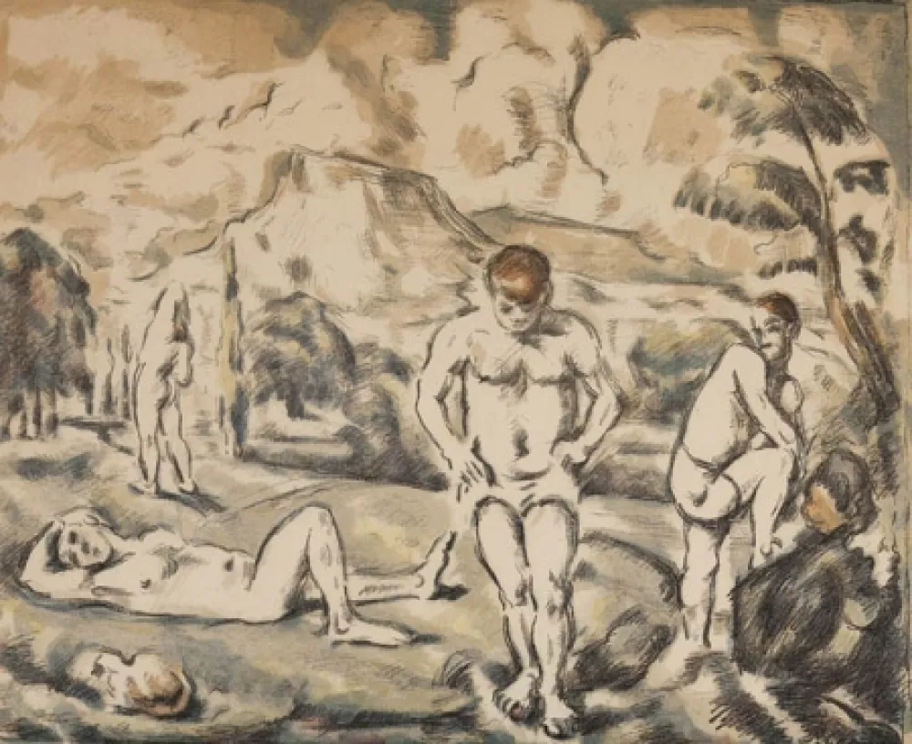 Lithografie Cezanne - Les baigneurs / The Bathers