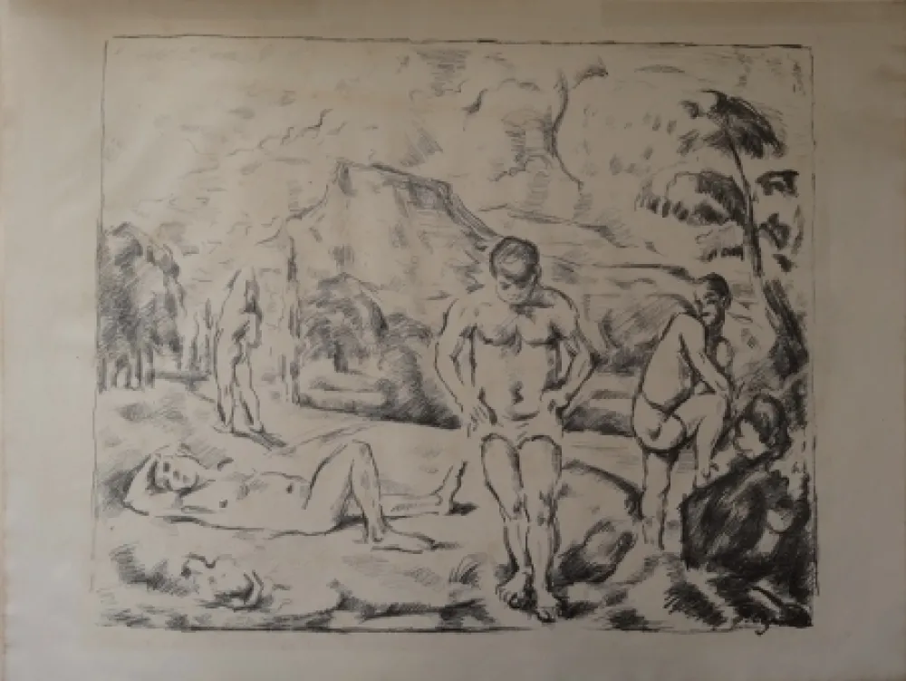 Lithografie Cezanne - Les Baigneurs / The Bathers (Large plate)