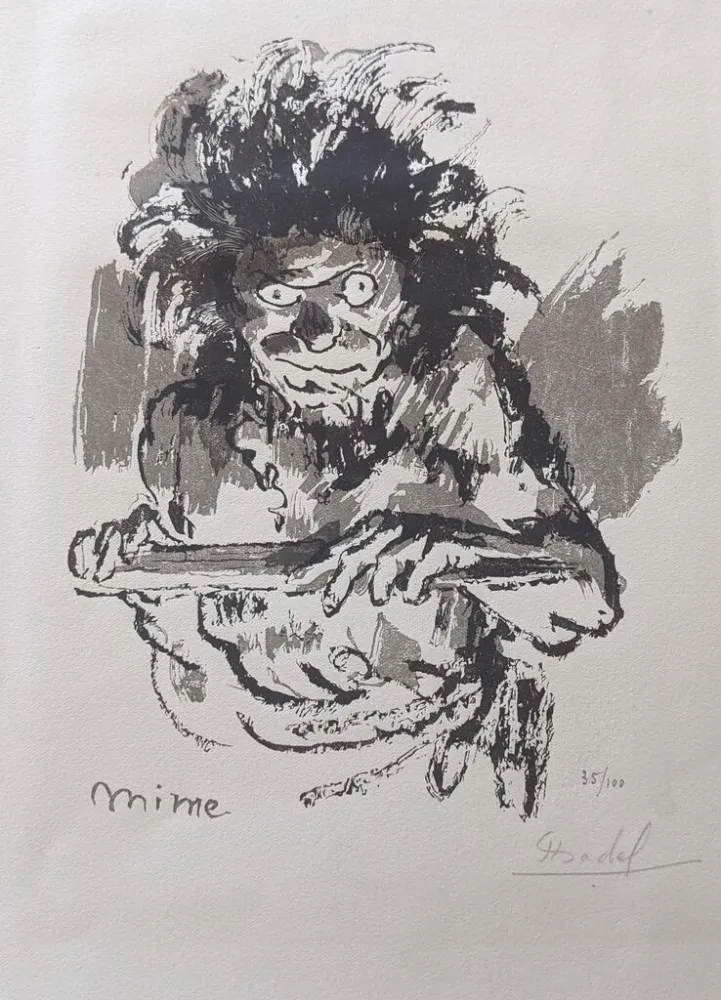 Houtsnede Chadel - Mime