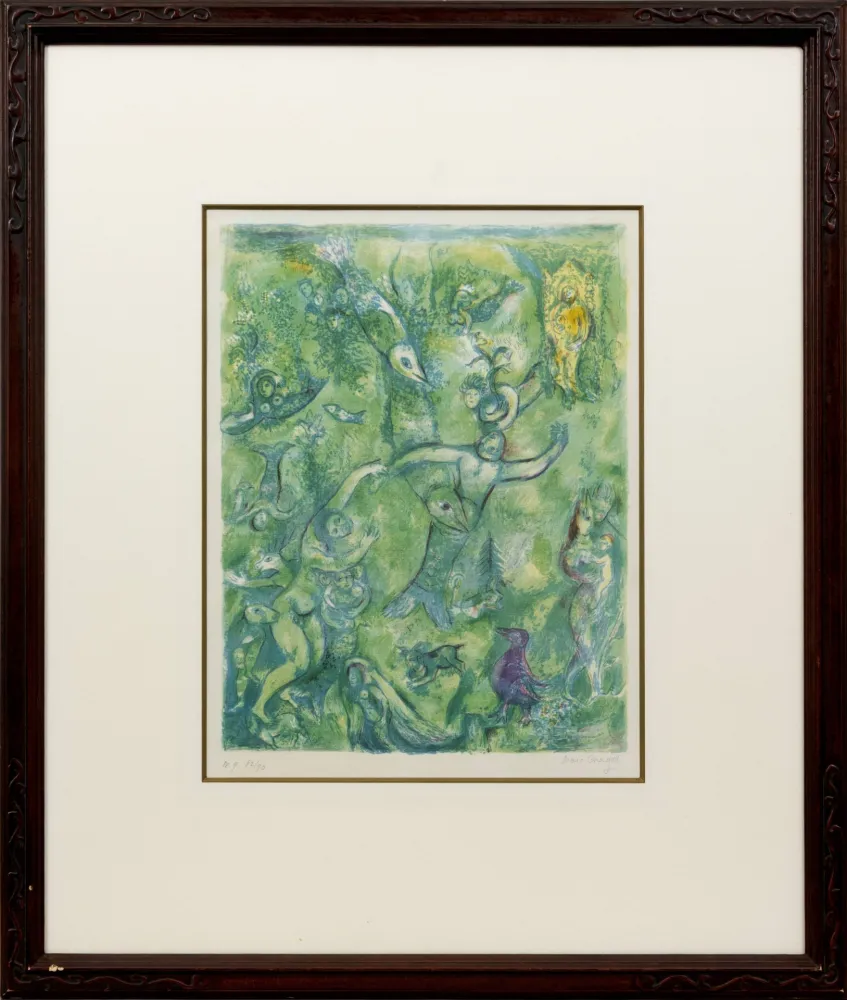 Lithografie Chagall - Abdullah Discovered before Him...,  from the Arabian Nights