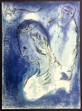 Lithografie Chagall - ABRAHAM ET SARAH. Lithographie originale pour LA BIBLE