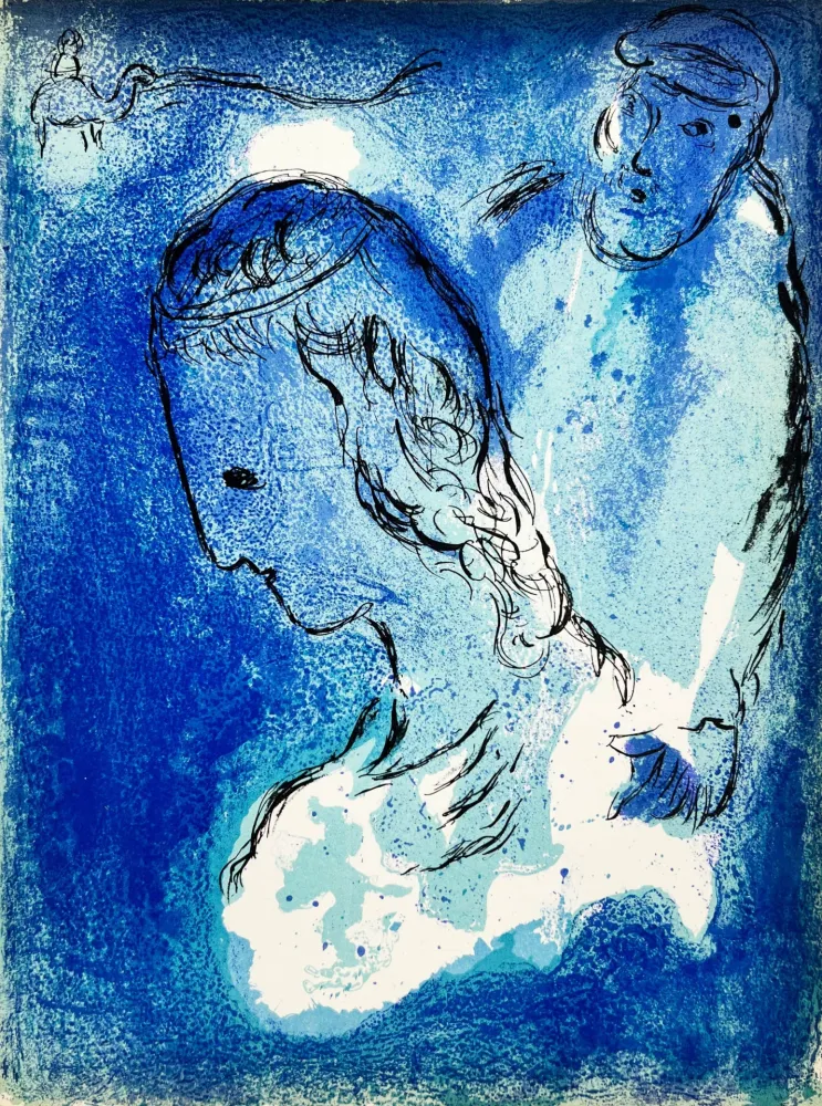 Lithografie Chagall - Abraham und Sarah