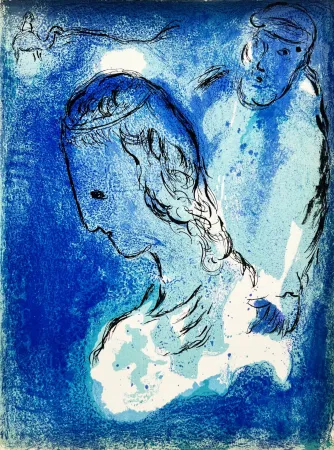 Lithografie Chagall - Abraham und Sarah