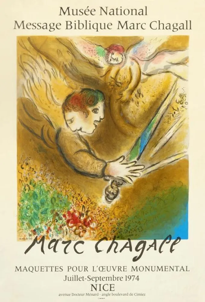 Lithografie Chagall (After) - L'Ange du jugement - Message Biblique