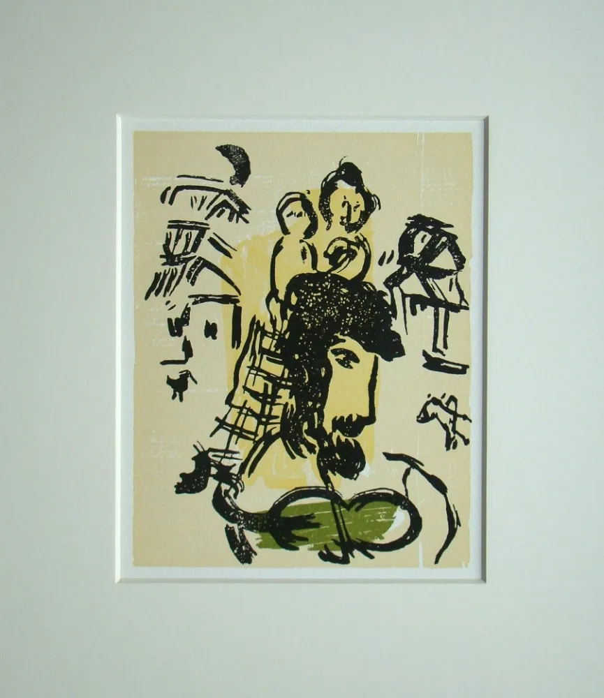 Lithografie Chagall (After) - Le violon verte