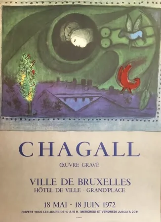 Lithografie Chagall (After) - VILLE DE BRUXELLES
