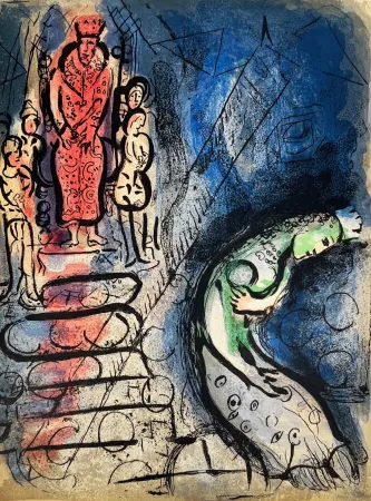 Lithografie Chagall - Ahasuerus Sends Vasthi Away