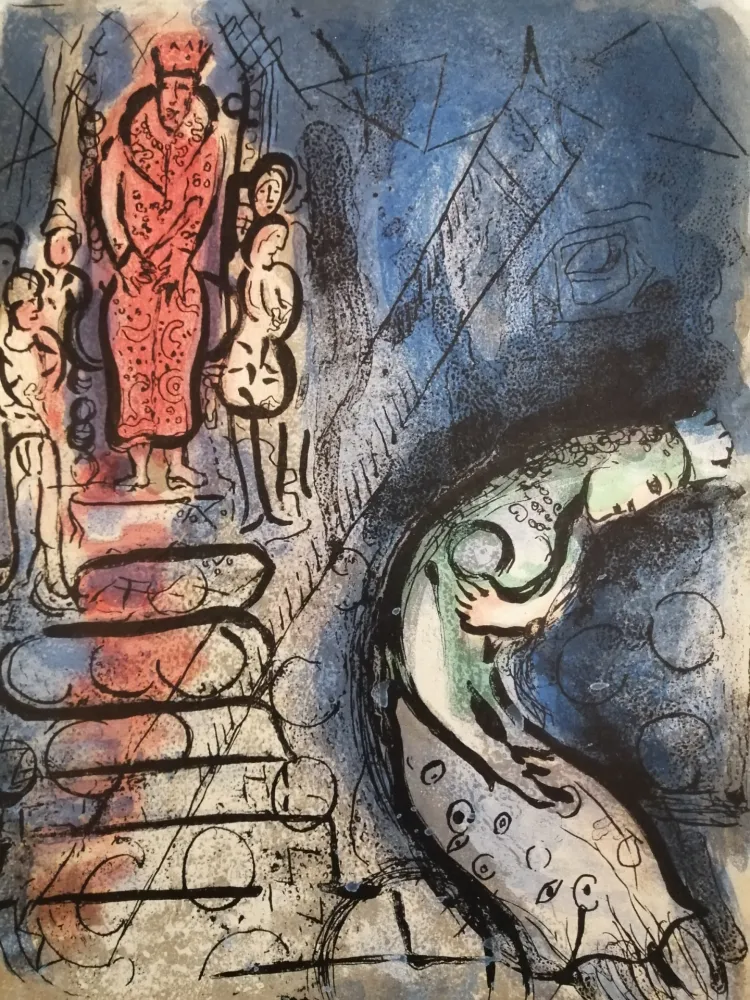 Lithografie Chagall - Assureus chasse Vasthi