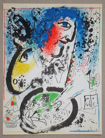 Lithografie Chagall - Autoportrait