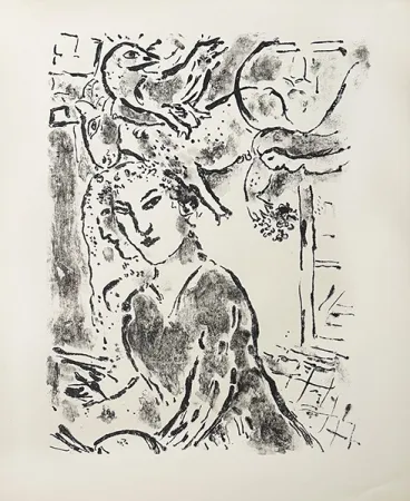 Lithografie Chagall - Autoportrait à la fenêtre