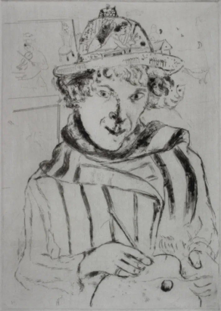 Droge Naald Chagall - Autoportrait au Chapeau Orné
