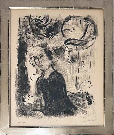Lithografie Chagall - Autoportrait au visage gris