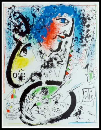Lithografie Chagall - AUTOPORTRAIT DE MARC CHAGALL